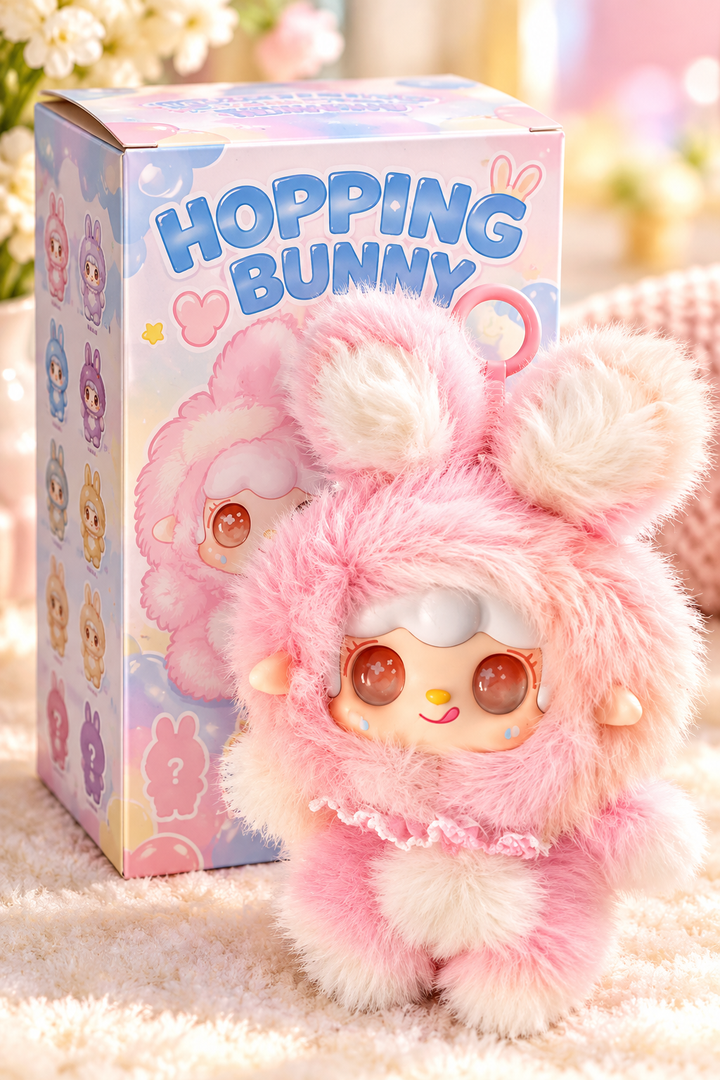 Boîte Mystère Hopping Bunny – Peluche porte-clés surprise